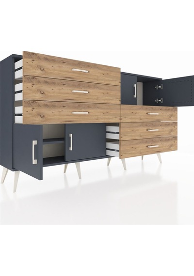 Arges Konsol 2 Raflı 6 Çekmeceli 4 Kapaklı 176x30x99 Antrasit-antrasit/çam Antrasıt/atlas Çam - Antrasıt Arges Konsol 2 Raflı 6 Çekmeceli 4 Kapaklı 176x30x99 Antrasit-antrasit/çam Antrasıt/atlas Çam - Antrasıt
