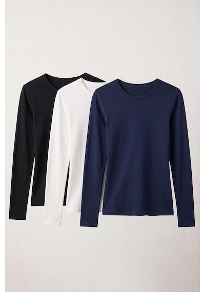 3'lü Paket Kadın %95Pamuk %5Likra Vücuda Oturan Magic Fit Stretch Uzun Kollu T-Shirt Compact Penye Süprem Esnek Basic Tişört Siyah Beyaz Lacivert Elastan Bluz 3'lü Paket Kadın %95Pamuk %5Likra Vücuda Oturan Magic Fit Stretch Uzun Kollu T-Shirt Compact Penye Süprem Esnek Basic Tişört Siyah Beyaz Lacivert Elastan Bluz