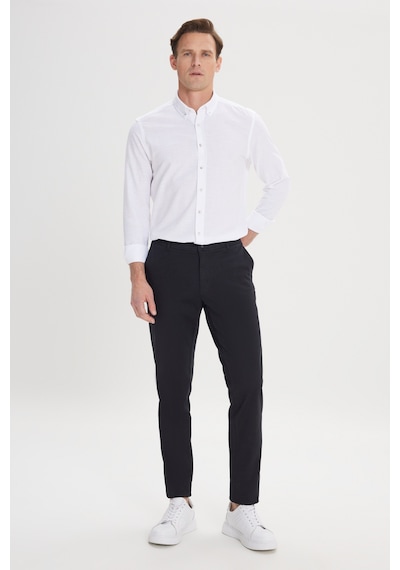 Ac&Co / Altınyıldız Classics Slim Fit Dar Kesim Pamuklu Esnek Chino Erkek Pantolon - Siyah