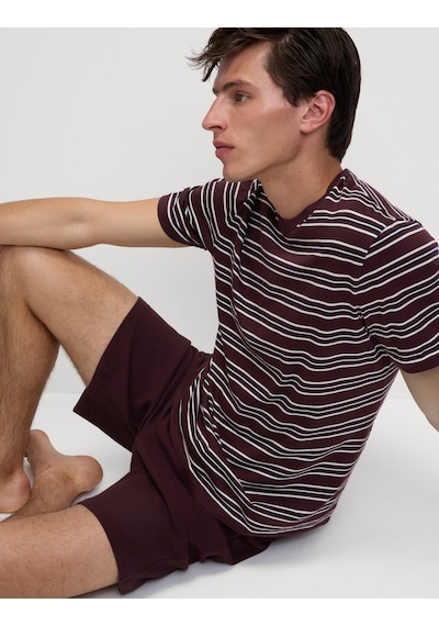 Marks & Spencer Kareli Waffle Dokulu %100 Pamuklu Pijama Takımı T07000091 Bordo