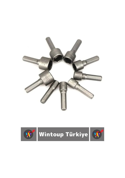 Premium Uzun Ömürlü Aşınmaya Dayanıklı Matkap Vidalama 5 Mm-13 Mm 9 Parça Manyetik Somun Adaptörü