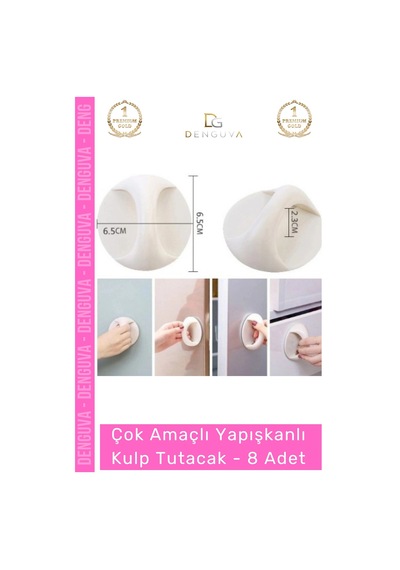 Kulp Pratik Mobilya Çekmece Dolap Pencere Cam Kapı Kendinden Yapışkanlı Yapışkanlı Kulp Tutacak - 8 Çok Renkli