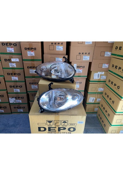 Nıssan Micra 2003-2007 Arası Depo Sağ Ve Sol Far Takım Beyaz 26060-ax700 / 26010-ax700