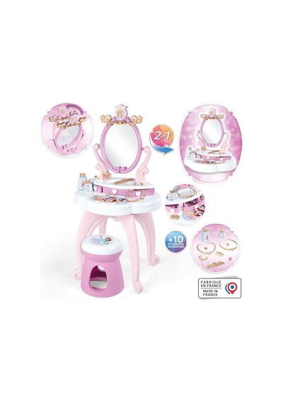 7600320250 Smoby Disney Prensesleri 2si1 Arada Güzellik Masası Oyun Seti