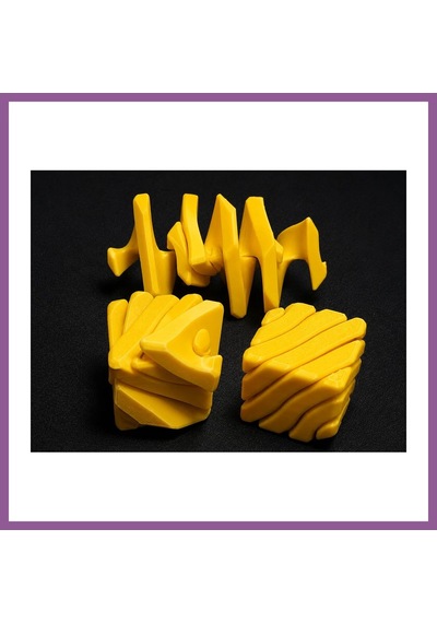 Bezos 3d Baskı Fidget Puzzle Küp - Hareketli Dönüşebilen Stres Giderici Zeka Oyuncağı, Masaüstü Fidget Küp-sarı Rengaren