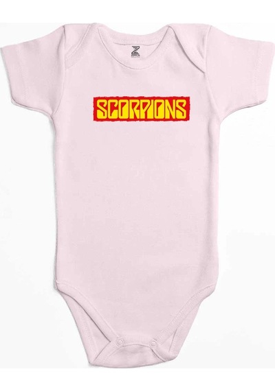 Zepplin Giyim Scorpions Text Color Pembe Bebek Body Zıbın