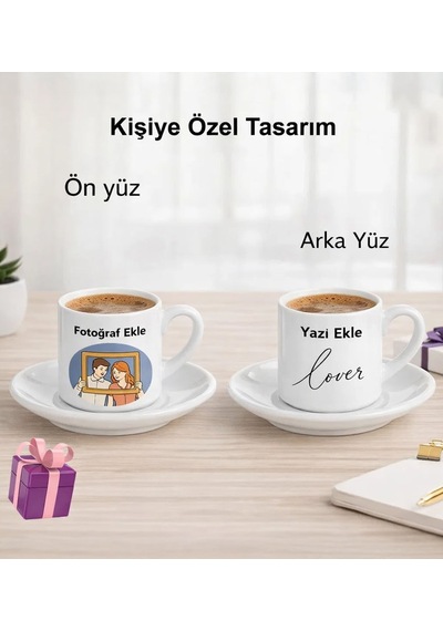 Bk Gift Kişiye Özel Kendin Tasarla Türk Kahvesi Fincanı - Sevgiliye Hediye, Arkadaşa Hediye, Doğum Günü Hediyesi Kobitmeyencom36890 Bk Gift