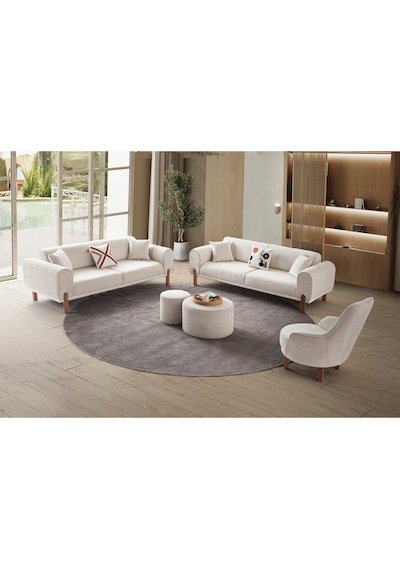 Armoni 3+3+1+1 Koltuk Takımı Krem Armoni 3+3+1+1 Koltuk Takımı Krem