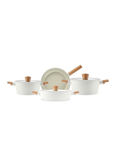 Swiss Crystal Almond Cream 7 Parça Tencere Seti Ind Diğer
