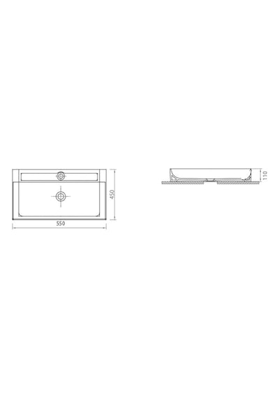 Esvit Lapino Edge Tezgah Üstü 55 x 45 CM Çanak Lavabo