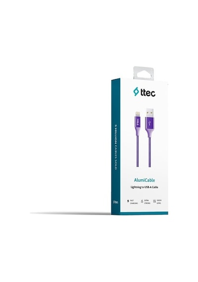 Ttec Alumicable Lightning İle Uyumlu Kablo Mor 1.2m - 2dk16mr 1 Adet