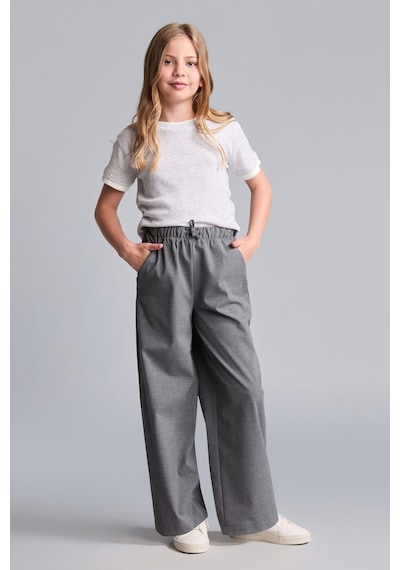 Defacto Wıde Leg Pantolon Kız Çocuk H9663a826augr198 Gri-gr198