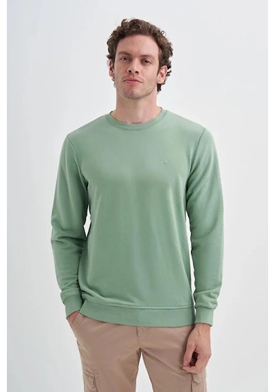 Cazador Slim Fit Mevsimlik 3 İplik Pamuk Karışımlı Sweatshirt-56100 Yeşil