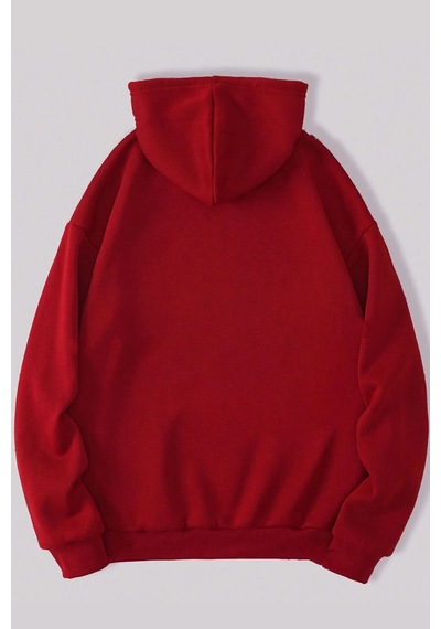 Uyguntarz Faith Hope Love Baskılı Oversize Sweatshirt Kırmızı