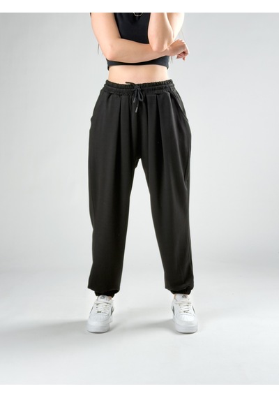 Cocopelli Pileli Siyah Kadın Jogger Pantolon Coc2849 Siyah