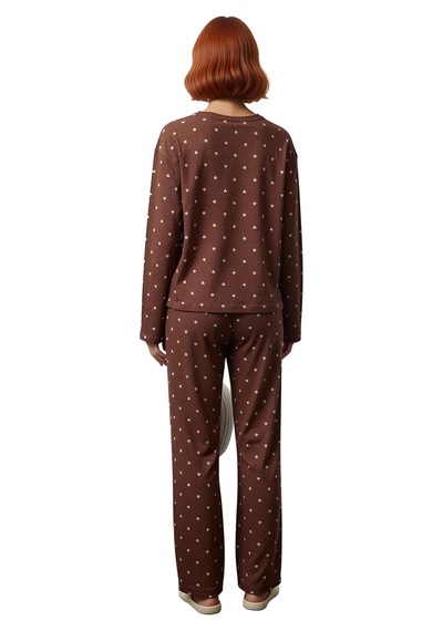 Ersefa Kadın Puantiye Detaylı Bisiklet Yaka Pijama Takımı Fonksiyonel Da Kahverengi Ersefa Kadın Puantiye Detaylı Bisiklet Yaka Pijama Takımı Fonksiyonel Da Kahverengi