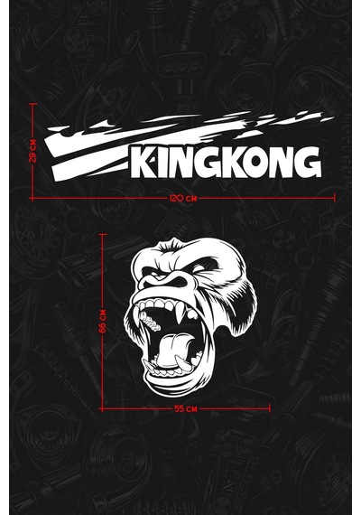 Kıng Kong Sticker - Yan Gövde Kaplama Seti Gri Mat - 864812146