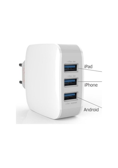 Tsmart Apple Uyumlu iPhone Şarj Kablolu 3 Usb Seyahat Şarj Seti