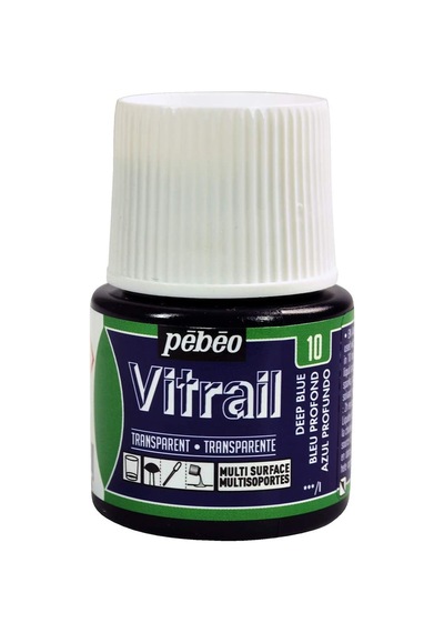 Pebeo Vitrail Cam Boyası 45ml - 10 Deep Blue
