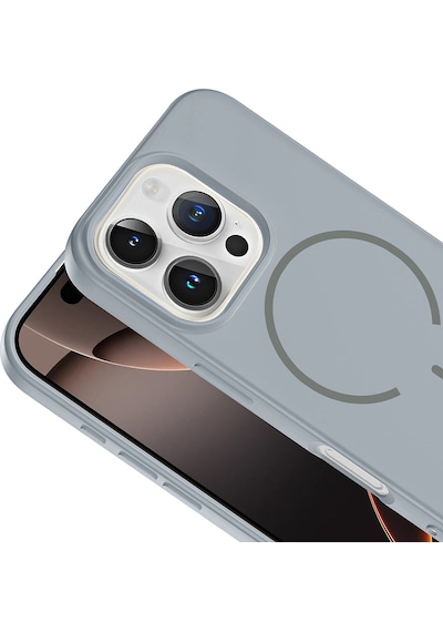 Apple iPhone Uyumlu 16 Pro Max Kılıf Meta Lansman M-safe Kamera Korumalı İçi Kadife Yumuşak Renkli Süet Silikon Titanyum-gri