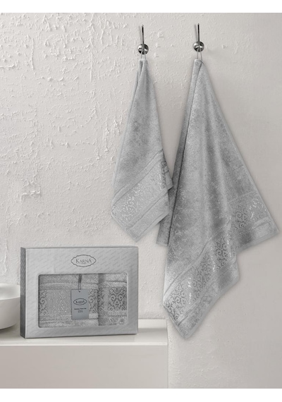 Bambu Havlu Takımı Doğal Ve Yumuşak Dokulu 50x90 Gri