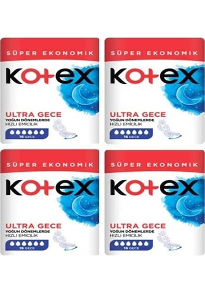 Kotex Ultra Quadro Süper Eko Gece 4 x 16'lı
