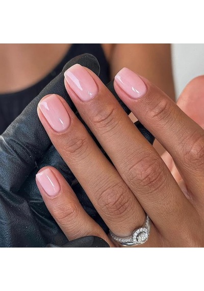 Düz Kısa Takma Tırnak Seti 24 Adet - Pembe