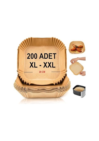 Kağıdı Xl-xxl Büyük Boy Kare 200 Adet Hava Fritöz Parşömen Fırın Kağıdı Tek Kullanımlık Kağıt Fırın F