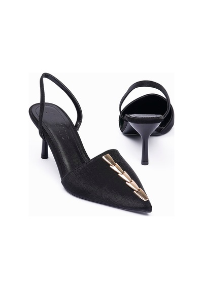 Kadın Saten Stiletto Sivri Burun Gold Detaylı Arkası Açık Abiye Topuklu Ayakkabı Marina Siyah Siyah Kadın Saten Stiletto Sivri Burun Gold Detaylı Arkası Açık Abiye Topuklu Ayakkabı Marina Siyah Siyah