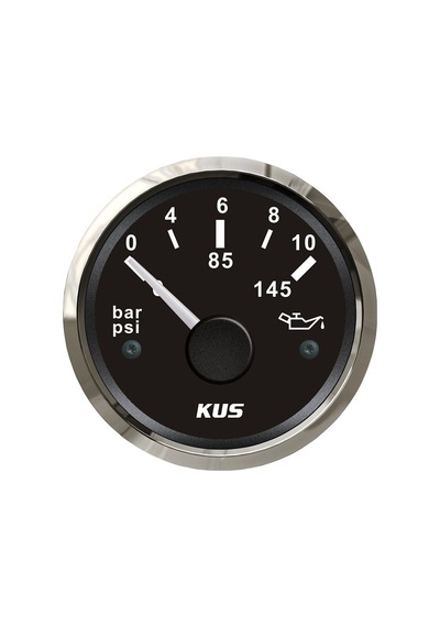 KUS Yağ Göstergesi 10 Bar Siyah 12/24V 52 MM