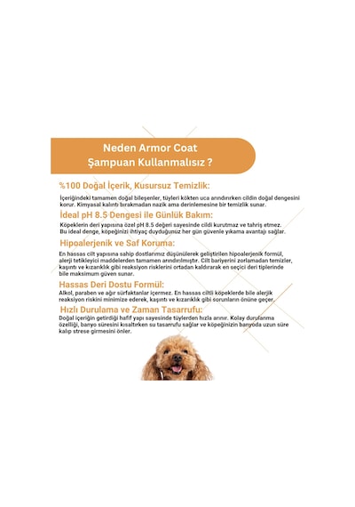 Armor Coat Köpek & Kedi Şampuanı Hindistan Cevizi Yağı Özlü