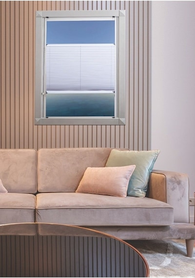 Gri Plise Katlanır Cam Balkon Perdesi - Ofis Perdesi - Mutfak Perdesi - Salon Perdesi -