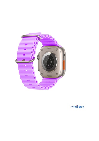 Schitec 42-49mm Yeni Nesil Apple Uyumlu  Watch Akıllı saat kordon silikon Mor