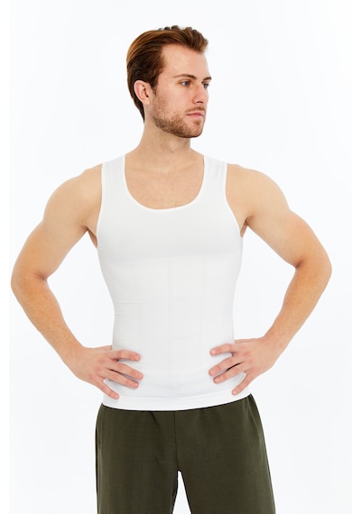 Fitform Giyim Fitform Premium Erkek Atlet Korse Atlet Bel Göğüs Göbek Jinekomasti Dik Duruş Beyaz