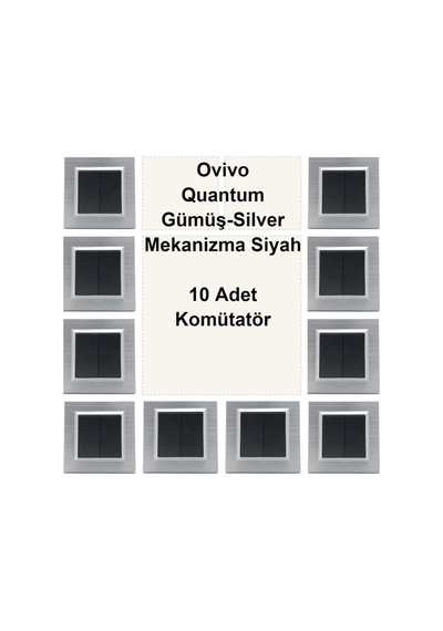 Ovivo Quantum Gümüş-silver Mekanizma Siyah 10 Adet Komütatör