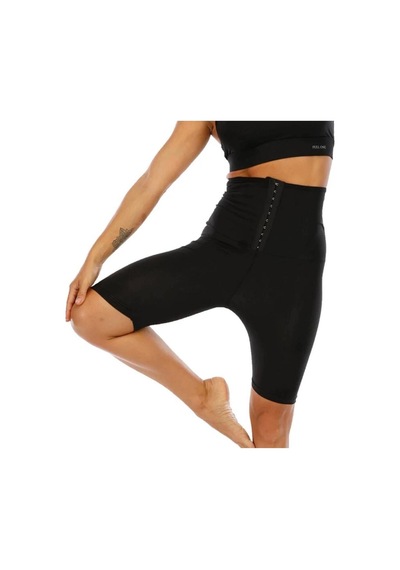 Fit Women Şort Agraflı Sauna Şort Termal  4411 siyah