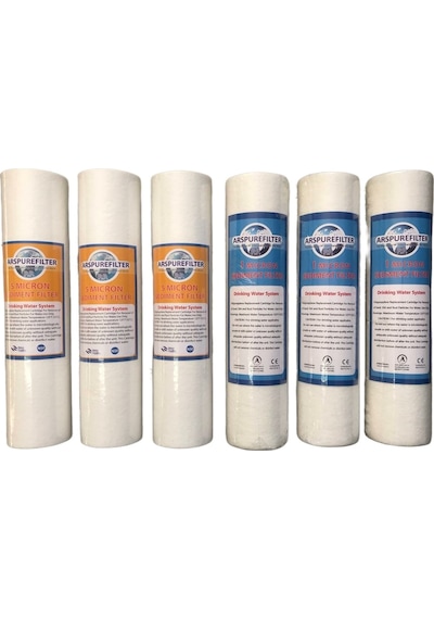 Su Arıtma Sediment Filtre 5 Mikron 3 Adet + 1 Mikron 3 Adet