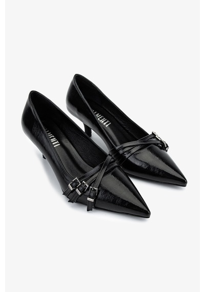 Valmenti Kadın Suni Deri Siyah Stiletto Ayakkabı 1073 0510 Bn Ayk Sk25-26 Sıyah Dr Siyah