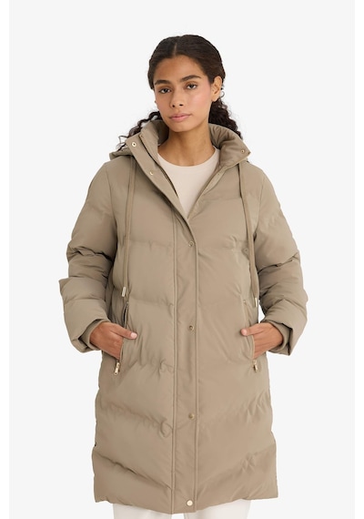 Defacto Regular Fit Kapüşonlu Fermuarlı Parka F2876AX25WN Kahve