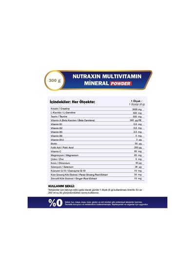 Multivitamin Mineral Complex 12 Temel Mineral İçeren Günlük Destek 300g Vegan Şekersiz Ve Glutensiz