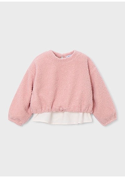 Mayoral Pembe Kız Çocuk Peluş Sweatshirt 4431 Pembe