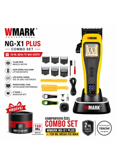 Wmark Ng-x1 Plus Profesyonel Saç Kesme Makinesi 10.000 Rpm Vector Motor Teknolojisi