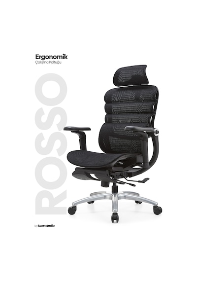 Rosso Ergonomik Çalışma Koltuğu - Siyah