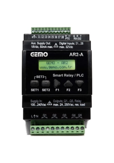 Gemo Ar2-A-8D Akıllı Röle /Plc(Ar2-A-230Vac-8D ,Ar2-A-24Vdc-8D)