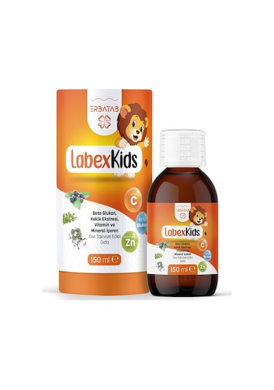 Labex Kids Çinko Kekik Beta Glukan Karamürver Çocuk Multivitamin Şurup 150 ML