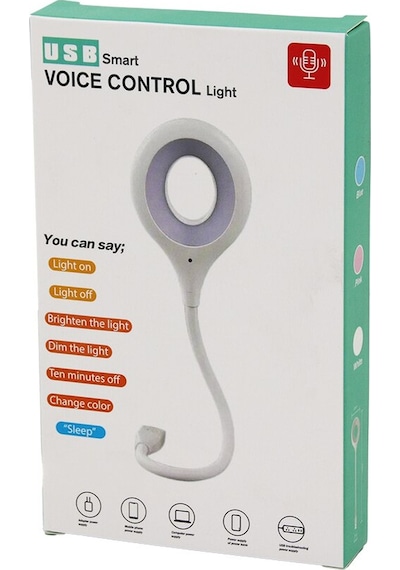 Usb Smart Voıce Control Light Sesli Işık Ayarlı Mini Yuvarlak Usb 16 Ledli Lamba Akrobat Kollu 2w 5v-0.5a 4887 1