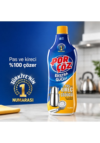 Porçöz Pas Ve Kireç Çözücü 1000 Ml X4 4'lü Set