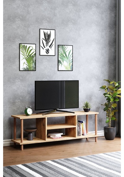 Tv Sehpası Raflı Tv Ünitesi Televizyon Sehpası Ahşap Ayaklı