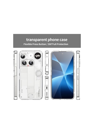 Caseonn Nothing Phone 3 Kılıf Kamera Korumalı Darbe Emici Şeffaf Arka Kapak Tam Şeffaf