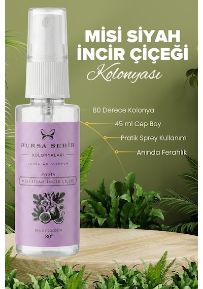 Misi Siyah İncir Çiçeği Kolonyası 45 Ml Sprey Cep Boy 80